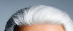 A straight hairline, no indent at sides.